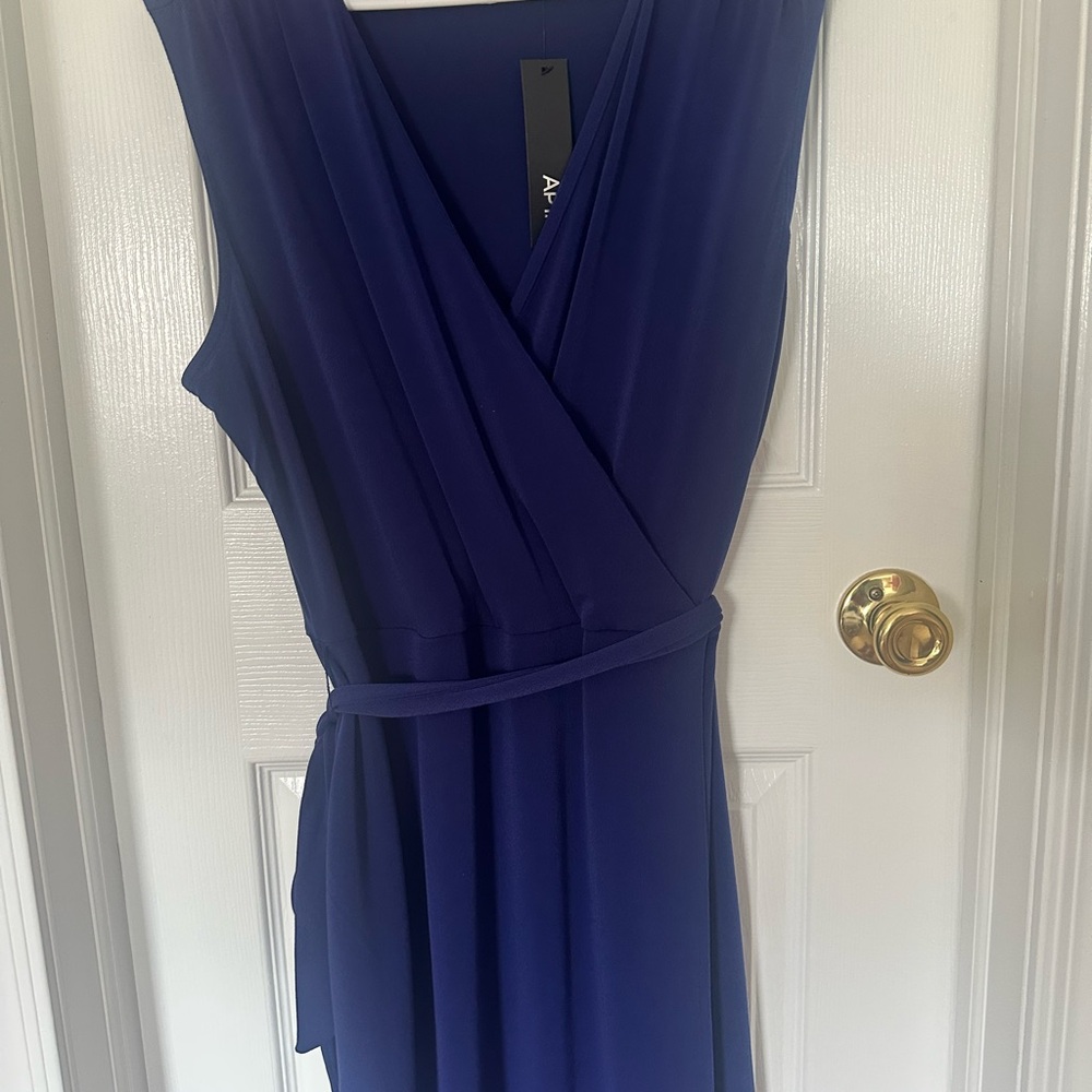 Apt. 9 Blue Asymmetrical Sheath Dress V-neck Tie Front